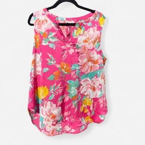 Floral Pink Sleeveless Top